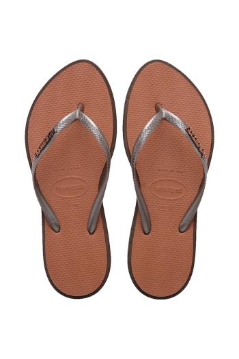 Šľapky Havaianas SLIM POINT dámske, hnedá farba, 4149584.0727