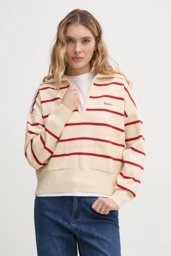 Sveter Pepe Jeans PRISCILLA dámsky, béžová farba, tenký, PL702272