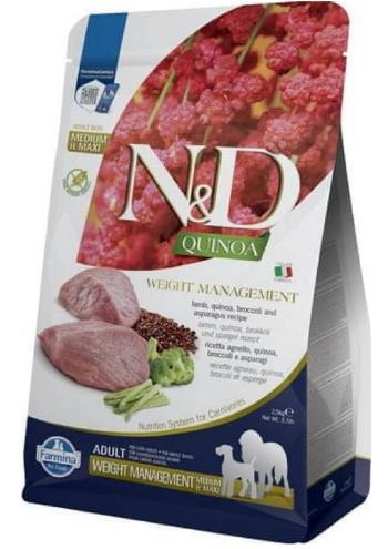 Farmina N&D dog QUINOA (GF) adult medium & maxi, weight managment, lamb & broccoli 2,5kg