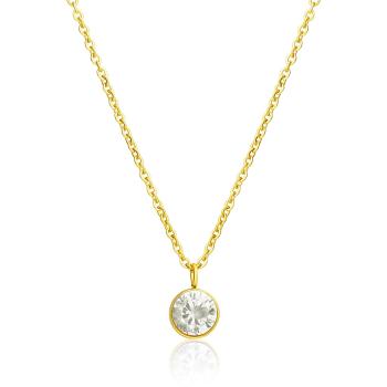 JVD Elegantný pozlátený náhrdelník so zirkónom SSSN0063XG1GO45