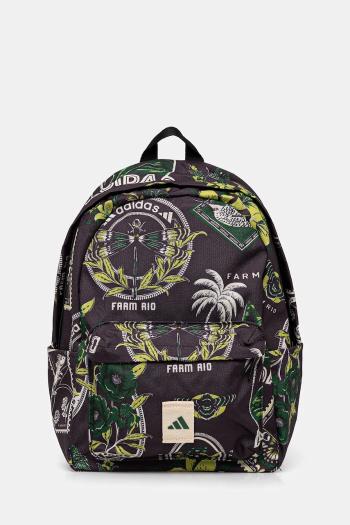 Ruksak adidas x Farm Rio dámsky, čierna farba, veľký, vzorovaný, JN2679
