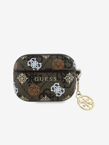 Guess PU 4G Peony Charm Pouzdro pro AirPods Pro Brown Tok Lila