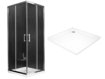 MEXEN/S - Rio Sprchovací kút štvorcový 90x90, transparent, chrom + vanička so sifónom 860-090-090-01-00-4010