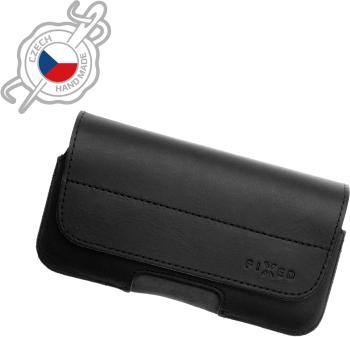 Mobiltelefon tok FIXED Posh 5XL+ fekete valódi marhabőr tok övre