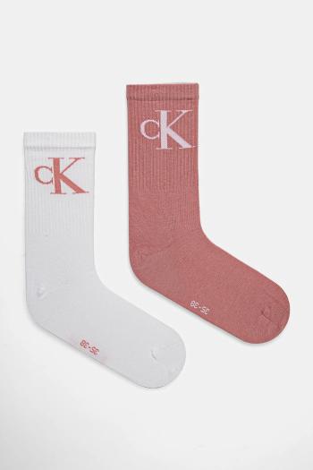 Ponožky Calvin Klein Jeans 2-pak dámske, ružová farba, 701228811