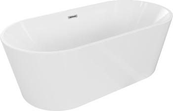 MEXEN/S - Luna vaňa voľne stojaca 160 x 75, biela, sifón a prepad chróm 52031607500-01
