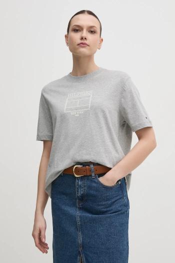 Bavlnené tričko Tommy Hilfiger dámske, šedá farba, WW0WW45525