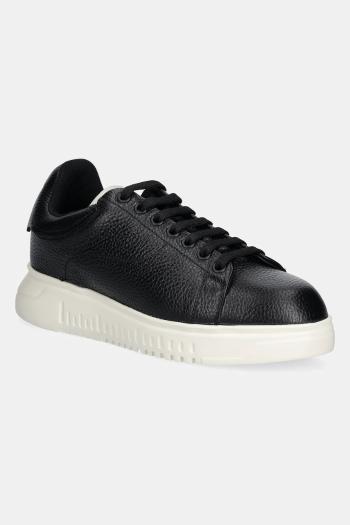 Kožené tenisky Emporio Armani čierna farba, X4X264 XF768 00002