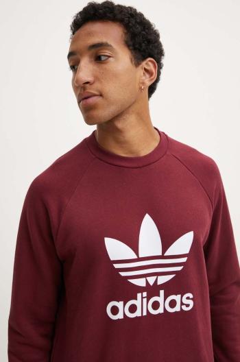 Bavlnená mikina adidas Originals Adicolor Classics Trefoil Crewneck Sweatshirt IA4856-red, pánska, červená farba, vzorovaná