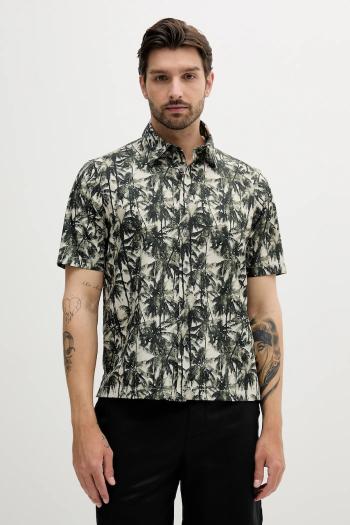 Bavlnená košeľa Armani Exchange zelená farba, regular, s klasickým golierom, XM001240 AF14869