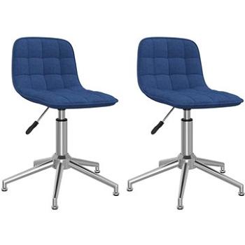 Otočné jedálenské stoličky 2 ks modré textil, 334055