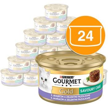 Gourmet gold Savoury Cake s jahňacím a zelenými fazuľkami 24×  85 g (7613035465701)