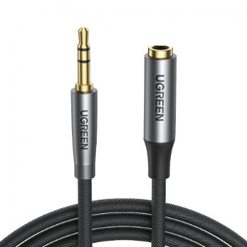 Ugreen AV190 audio kábel 3.5mm mini jack M/F 2m, sivý (AV190)