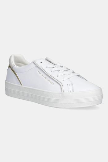 Kožené tenisky Tommy Hilfiger ESSENTIAL VULC SNEAKER biela farba, FW0FW08757