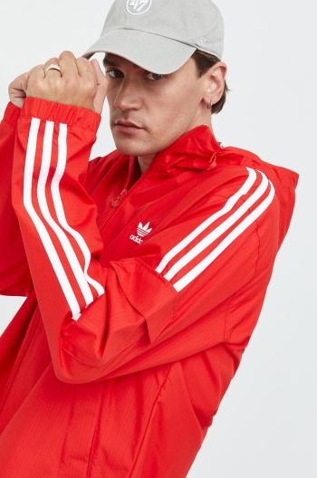 Bunda adidas Originals pánska, červená farba, prechodná,