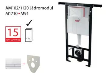 Set modul 3v1 Alcadrain AM102/1120 a tlačidlo bielej M370 Jadromodul s vhadzovačom tabliet P169 AM102-3:1