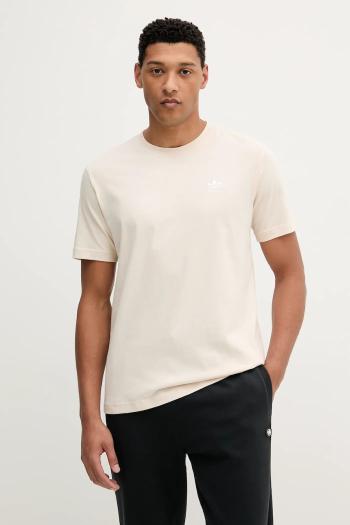 Bavlnené tričko adidas Originals Trefoil Essential pánske, béžová farba, jednofarebná, JY6268
