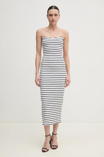Šaty Calvin Klein Jeans biela farba, midi, priliehavá, J20J225263