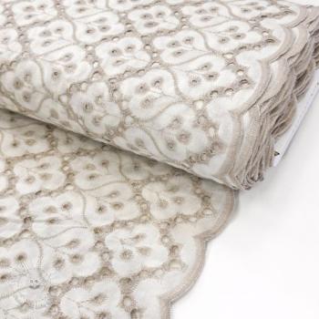 Bavlnená látka EMBROIDERY Lilian natural