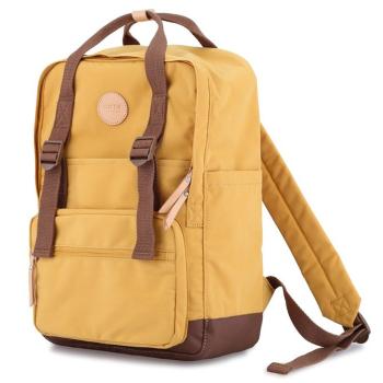 Mestský ruksak v žlto-hnedej farbe s priehradkou na notebook so zipsom - Himawari