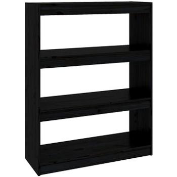 Shumee deliaca stena čierna 80 × 30 × 103,5 cm masívna borovica, 808192