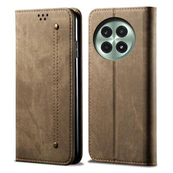 DENIM Peňaženkový kryt pre OnePlus 13 5G šedohnedý