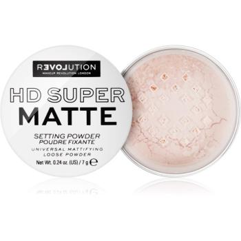 Revolution Relove HD Super Matte transparentný fixačný púder s matným efektom odtieň Transparent 7 g