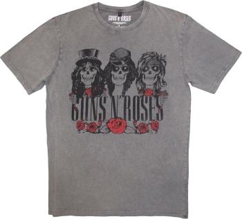 Guns N' Roses Tričko Hell Group Stone Wash Unisex Grey M