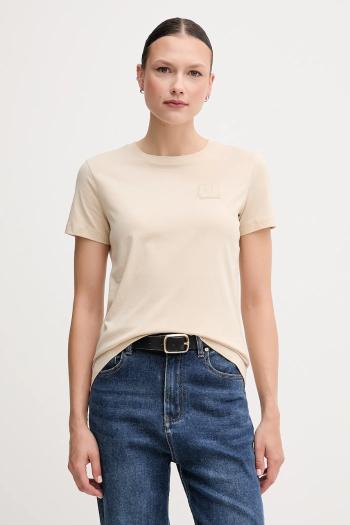 Bavlnené tričko Armani Exchange dámske, béžová farba, XW000831 AF10356