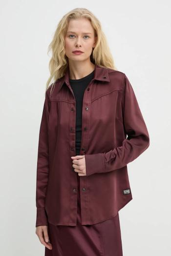 Košeľa G-Star dámska, červená farba, regular, s klasickým golierom, D25265-D414