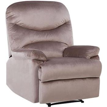 Zamatové rozkladacie kreslo sivo-béžové (taupe) ESLOV, 222349