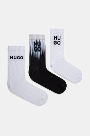 Ponožky HUGO 3-pak pánske, biela farba, 50531488