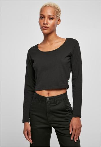 Urban Classics Ladies Organic Cropped Longsleeve black - XS