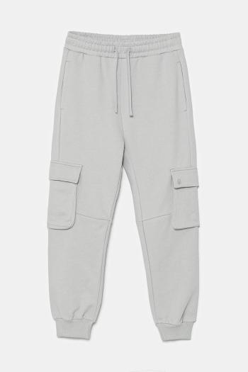 Detské bavlnené tepláky United Colors of Benetton šedá farba, jednofarebné, 3UNICF066