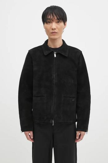 Semišová bunda Filling Pieces Leather Jacket Suede pánska, čierna farba, prechodná, 75922791861