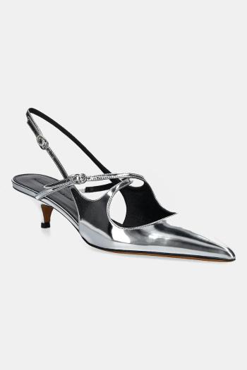 Kožené lodičky Proenza Schouler Slash strieborná farba, SH252038