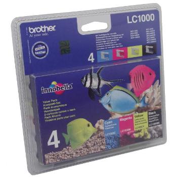 BROTHER LC-1000 - originálna cartridge, čierna + farebná, 1x500/3x400