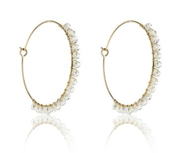 Marc Malone Fashion pozlátené kruhy Naomi White Earrings MCE23029G