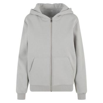 Build Your Brand Hebká dámska mikina na zips Fluffy - Svetlá asfaltová | XL