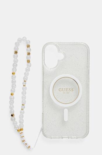 Puzdro na mobil Guess iPhone 16 Plus 6.7 priehľadná farba, GUHMP16MHGCRELST