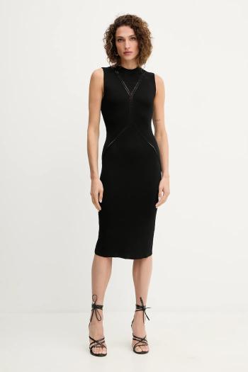 Šaty Marciano Guess COURTNEY čierna farba, midi, priliehavé, 5YGK18 5876Z