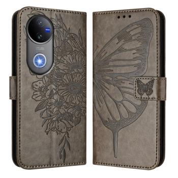 ART BUTTERFLY Peňaženkový obal pre Vivo V50 5G šedý