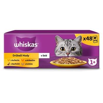 Whiskas, kapsičky hydinový výber v želé pre dospelé mačky, 48×  85 g (8410136025976)