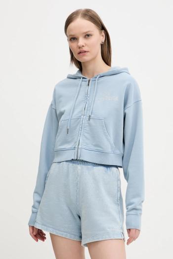 Bavlnená mikina Guess Originals dámska, s kapucňou, jednofarebná, W5RQ13 K68I1