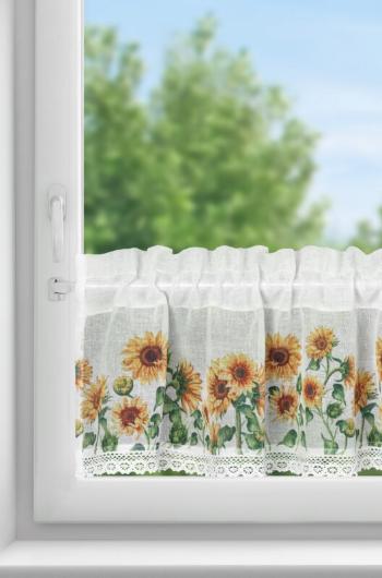 ArtFir Krátka záclona HELIA P | biela/žltá 150 x 30 cm