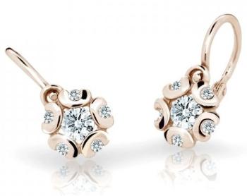 Cutie Jewellery Detské náušnice z ružového zlata C2178-10-X-4 biela