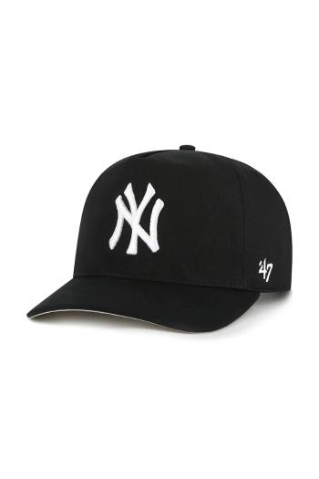 Bavlnená šiltovka 47 brand MLB New York Yankees čierna farba, jednofarebná, B-FHTCH17GWP-BK