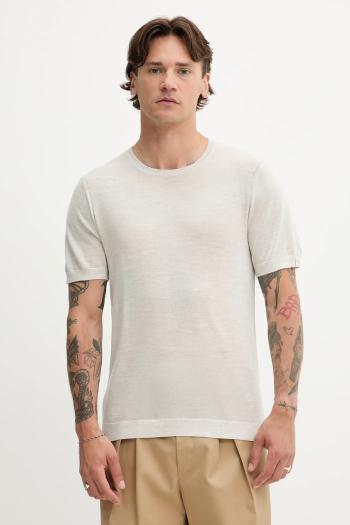 Vlnené tričko Rag & Bone béžová farba, jednofarebné, MBS25P017BM17