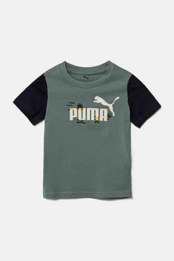 Detské bavlnené tričko Puma SANDY ADVENTURES Tee zelená farba, s potlačou, 685155