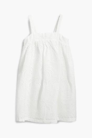 Dievčenské bavlnené šaty Desigual biela farba, mini, áčkový strih, 25SGVW07